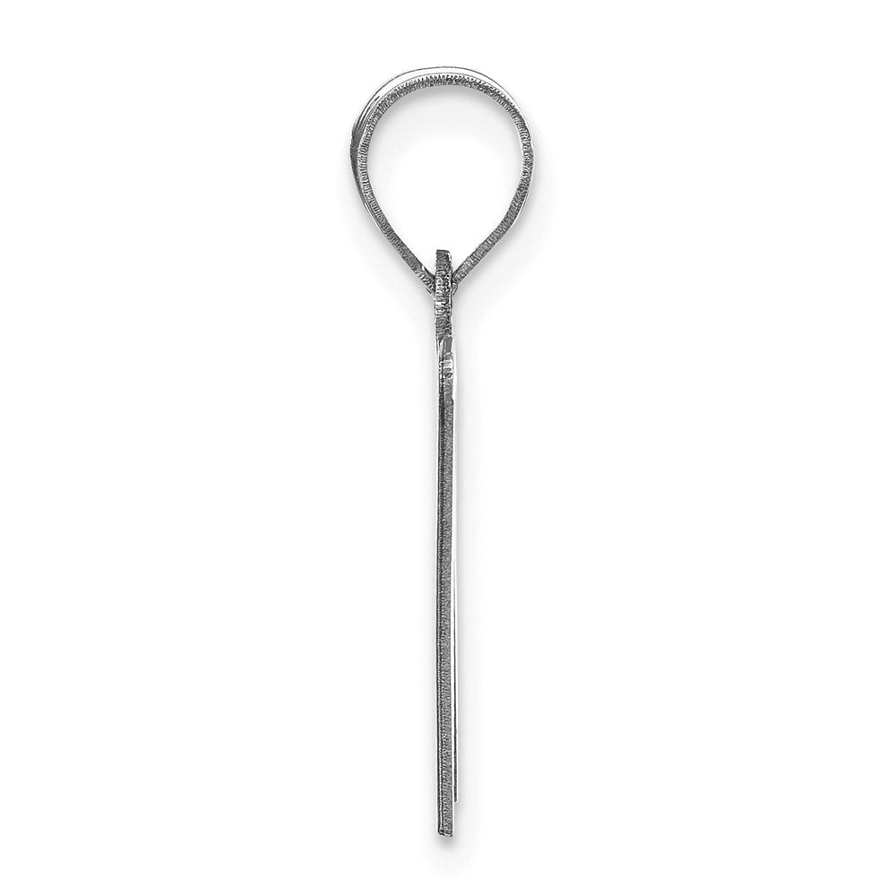14k White Gold 14kw Polished Etched Letter W Initial Pendant