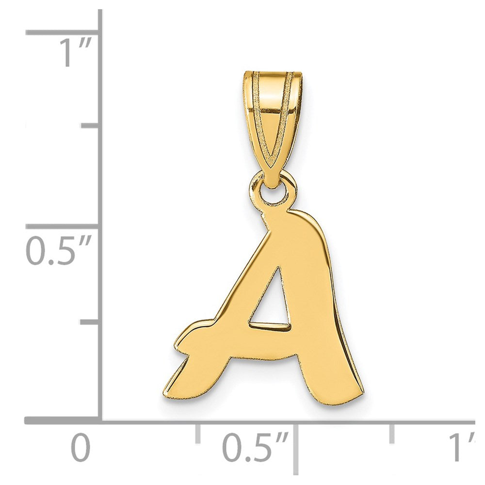 14k Yellow Gold 14k Polished Script Letter A Initial Pendant