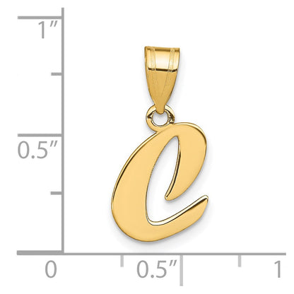 14k Yellow Gold 14k Polished Script Letter C Initial Pendant