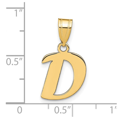 14k Yellow Gold 14k Polished Script Letter D Initial Pendant