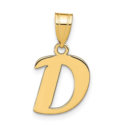 14k Yellow Gold 14k Polished Script Letter D Initial Pendant