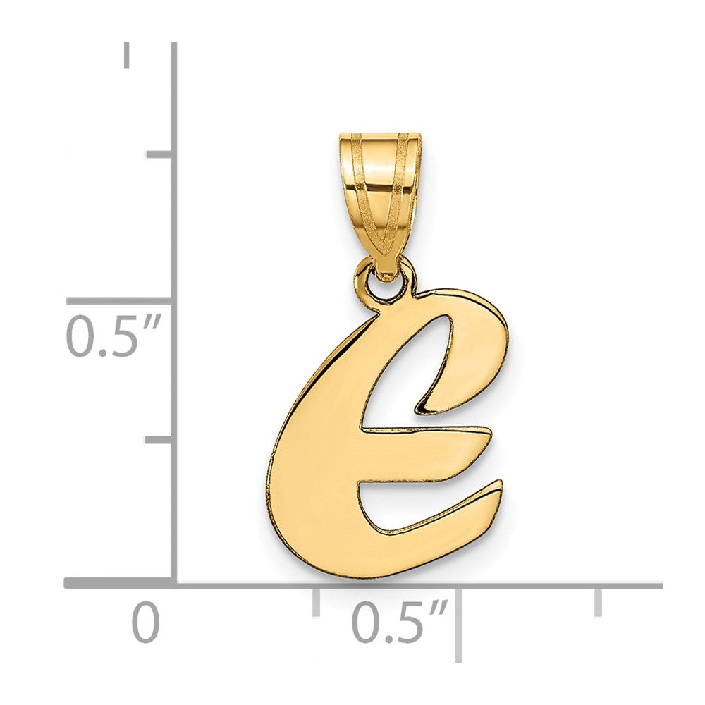 14k Yellow Gold 14k Polished Script Letter E Initial Pendant