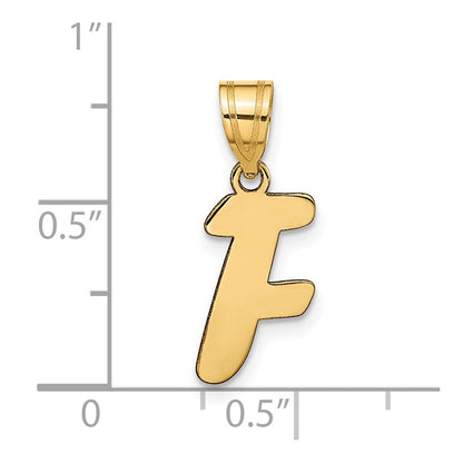 14k Yellow Gold 14k Polished Script Letter F Initial Pendant