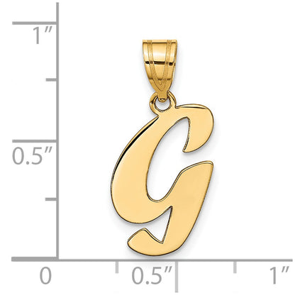 14k Yellow Gold 14k Polished Script Letter G Initial Pendant