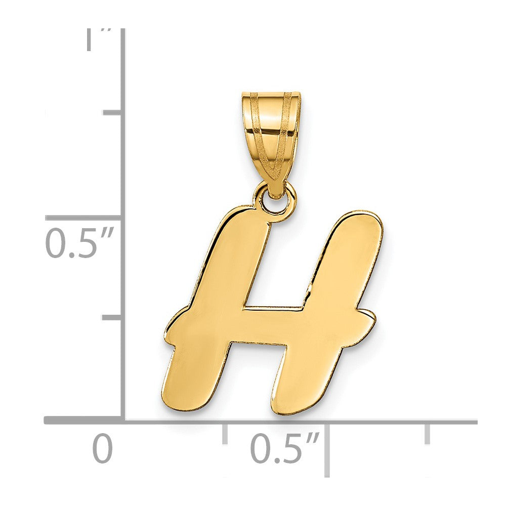14k Yellow Gold 14k Polished Script Letter H Initial Pendant