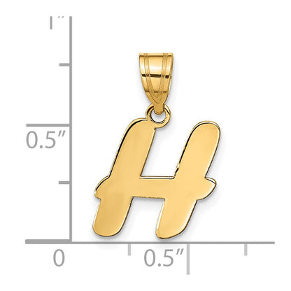 14k Yellow Gold 14k Polished Script Letter H Initial Pendant