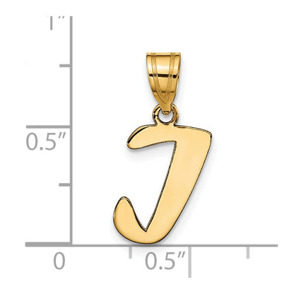 14k Yellow Gold 14k Polished Script Letter I Initial Pendant