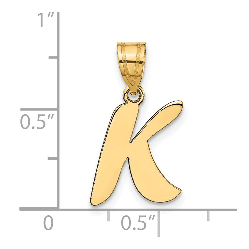 14k Yellow Gold 14k Polished Script Letter K Initial Pendant