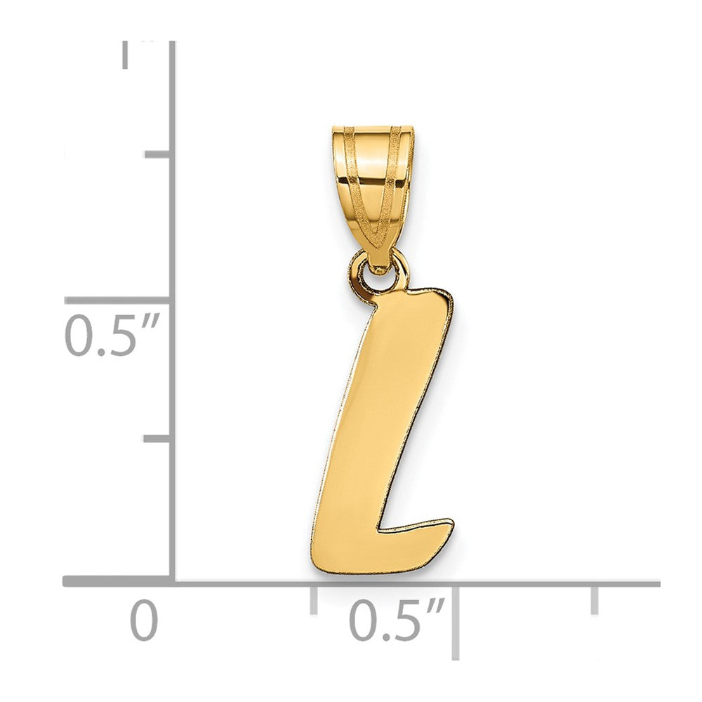 14k Yellow Gold 14k Polished Script Letter L Initial Pendant
