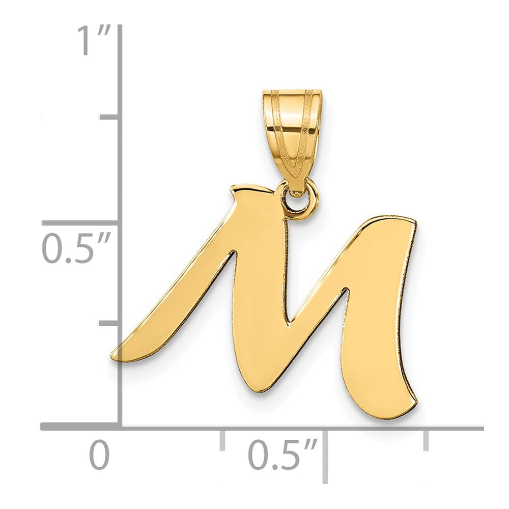 14k Yellow Gold 14k Polished Script Letter M Initial Pendant