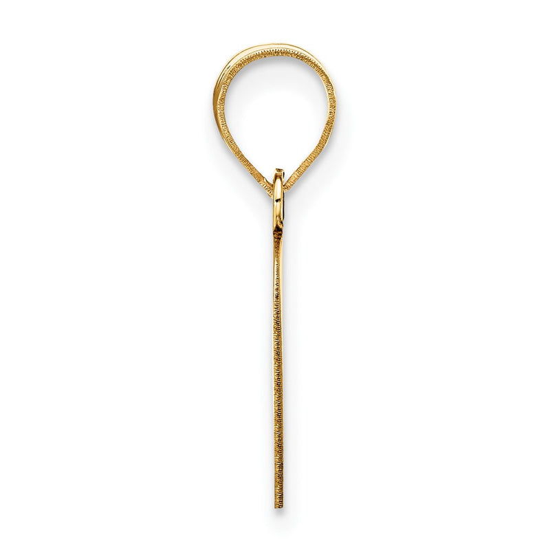 14k Yellow Gold 14k Polished Script Letter O Initial Pendant