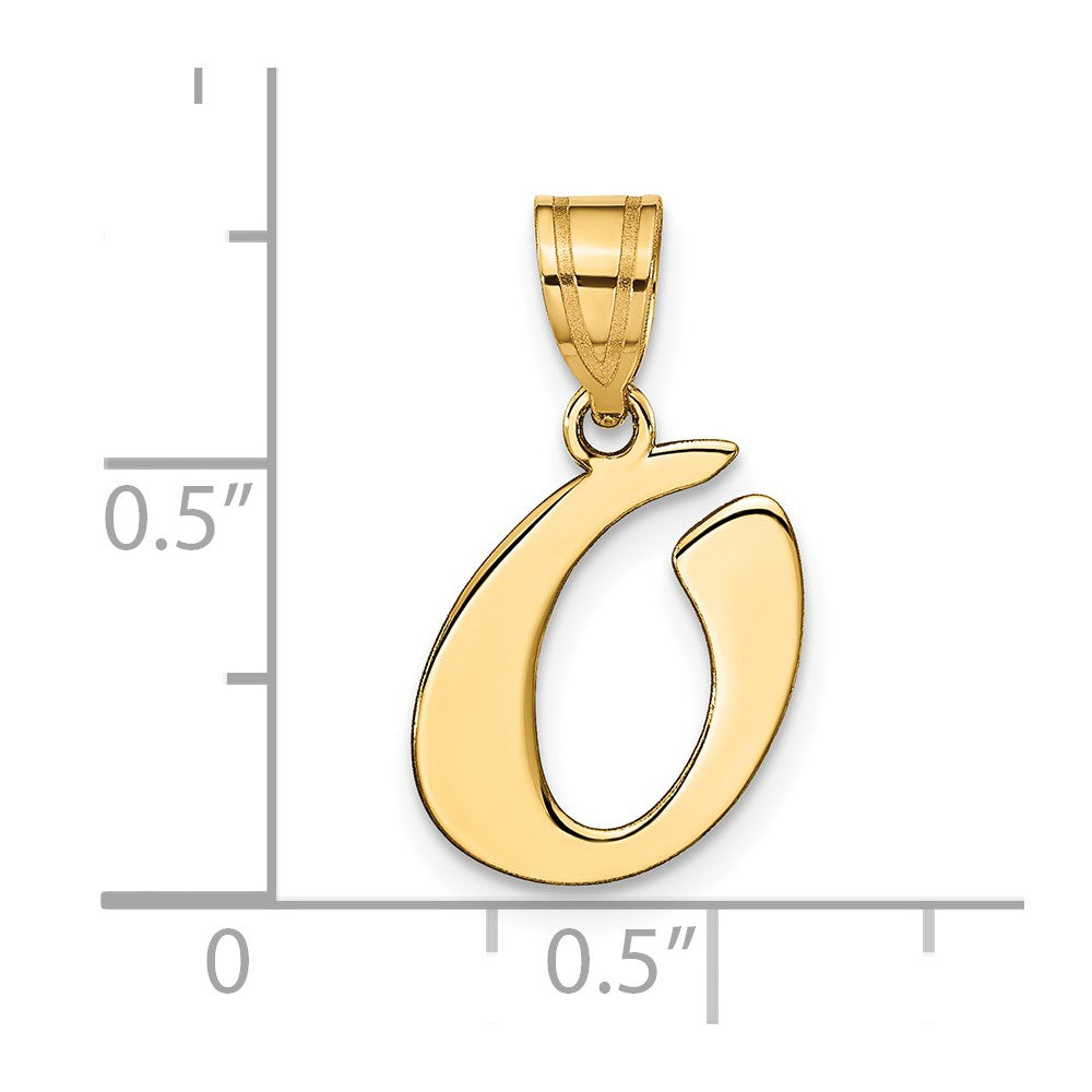 14k Yellow Gold 14k Polished Script Letter O Initial Pendant