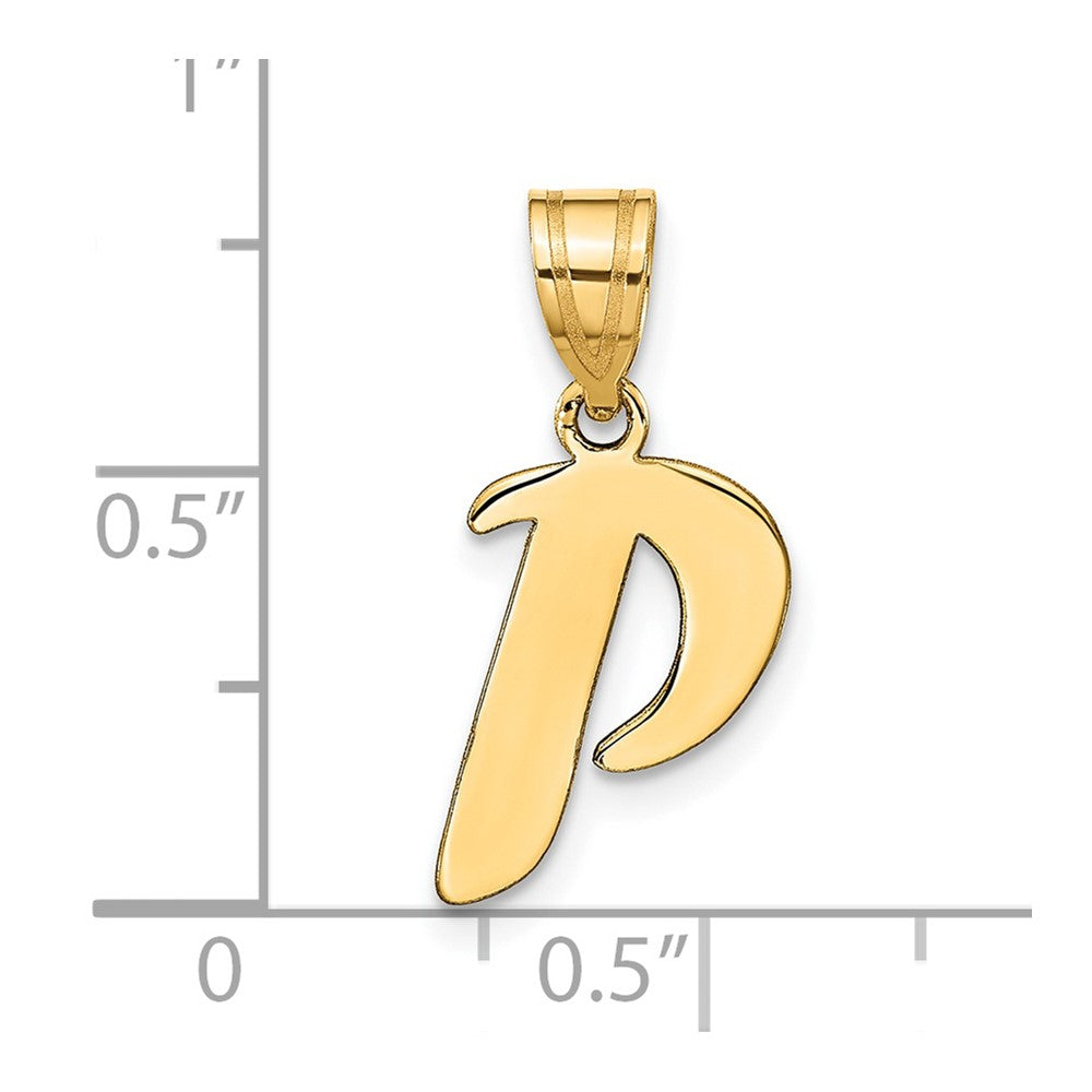 14k Yellow Gold 14k Polished Script Letter P Initial Pendant