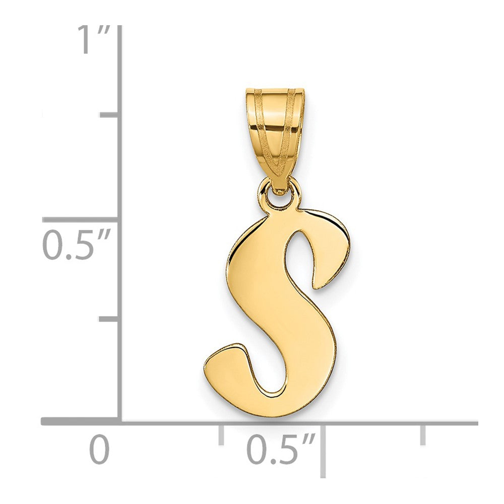 14k Yellow Gold 14k Polished Script Letter S Initial Pendant