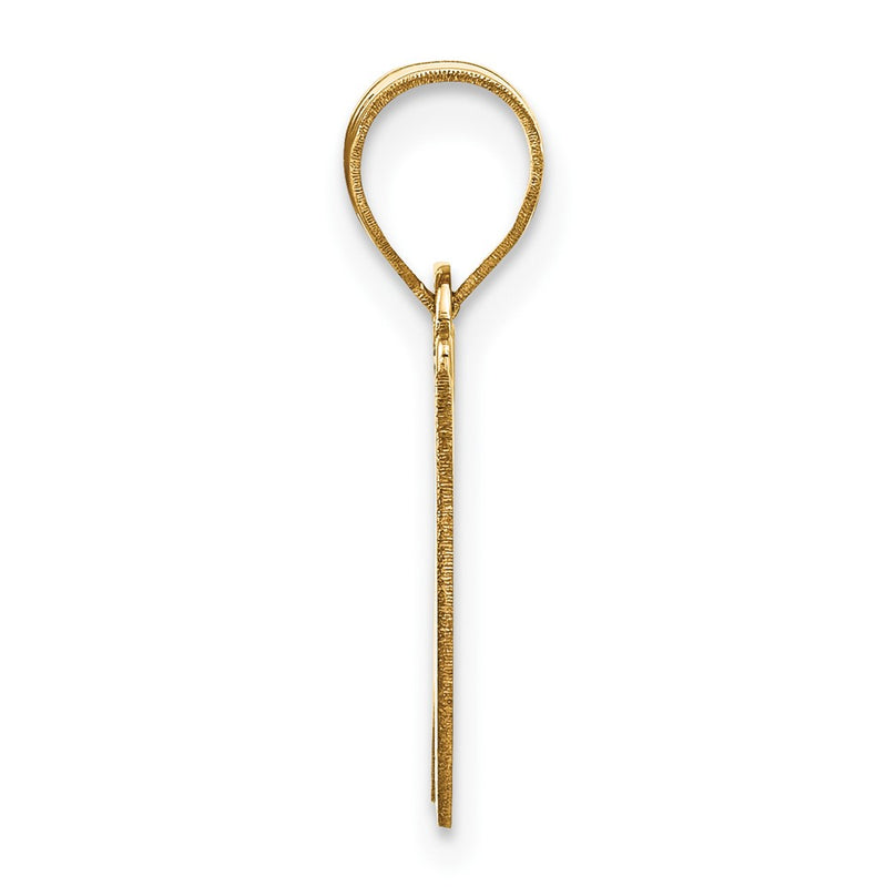 14k Yellow Gold 14k Polished Script Letter W Initial Pendant