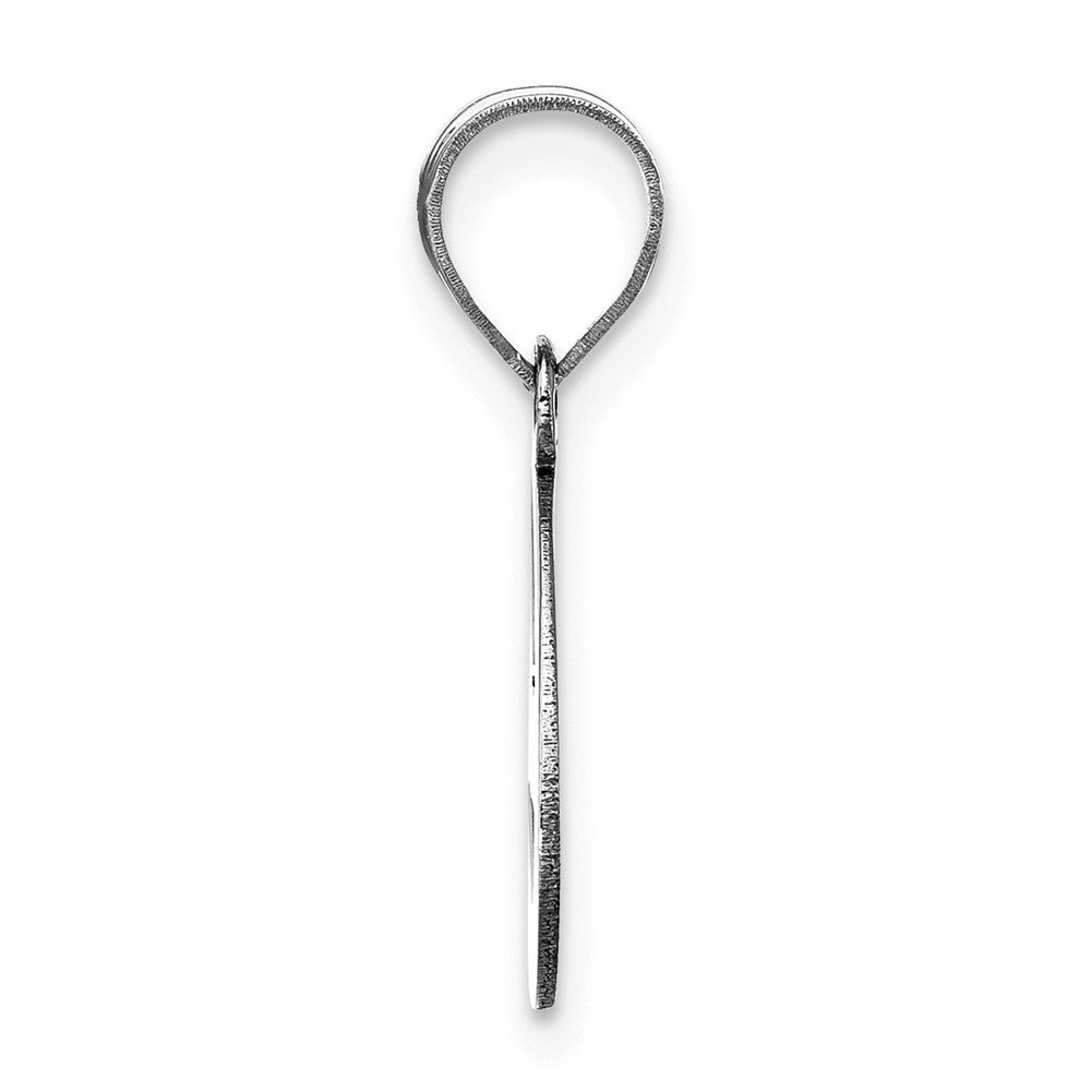 14k White Gold 14kw Polished Script Letter E Initial Pendant
