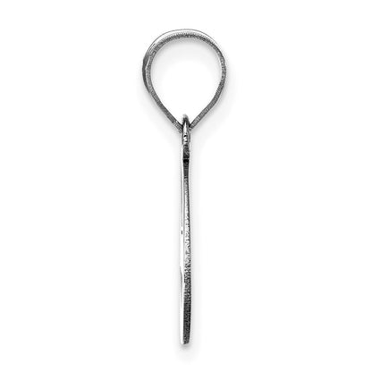 14k White Gold 14kw Polished Script Letter E Initial Pendant