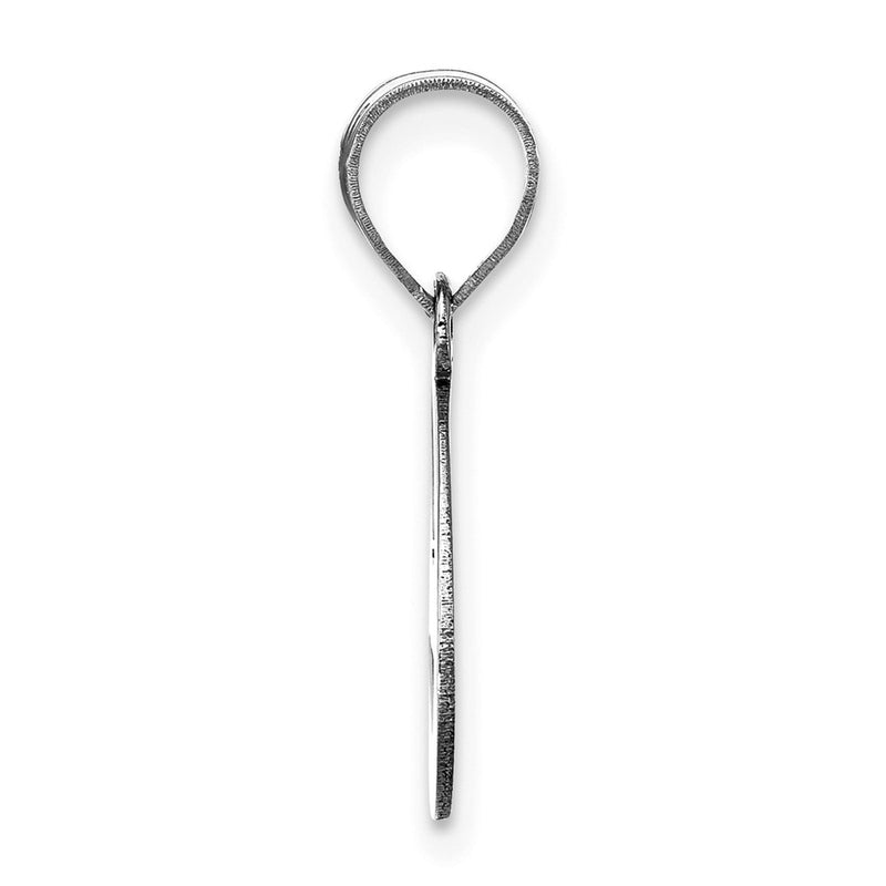 14k White Gold 14kw Polished Script Letter E Initial Pendant