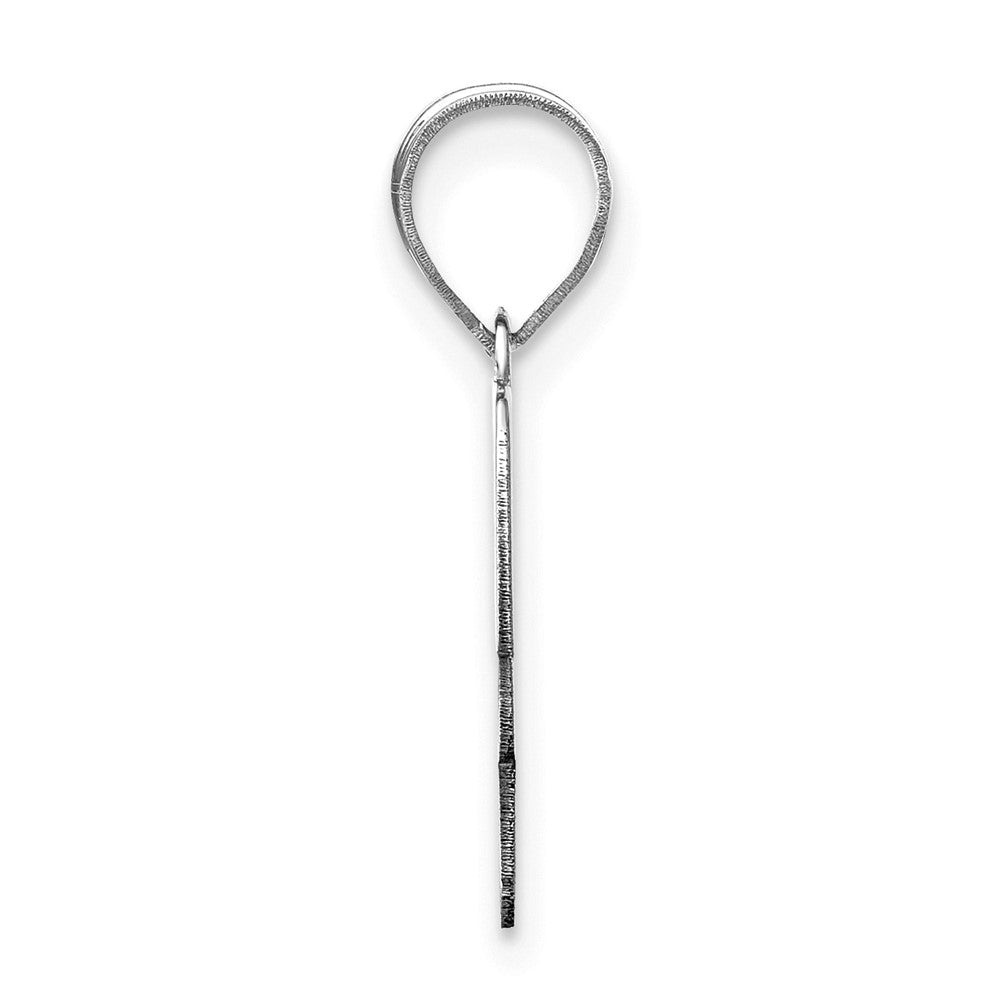 14k White Gold 14kw Polished Script Letter H Initial Pendant