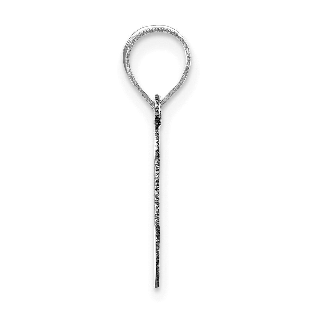 14k White Gold 14kw Polished Script Letter I Initial Pendant