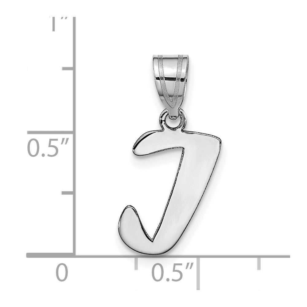 14k White Gold 14kw Polished Script Letter I Initial Pendant