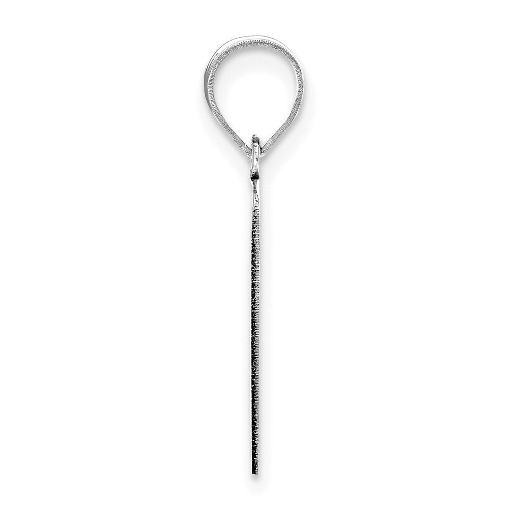14k White Gold 14kw Polished Script Letter J Initial Pendant
