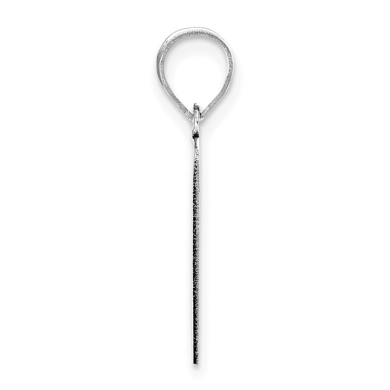 14k White Gold 14kw Polished Script Letter J Initial Pendant