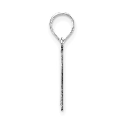 14k White Gold 14kw Polished Script Letter K Initial Pendant