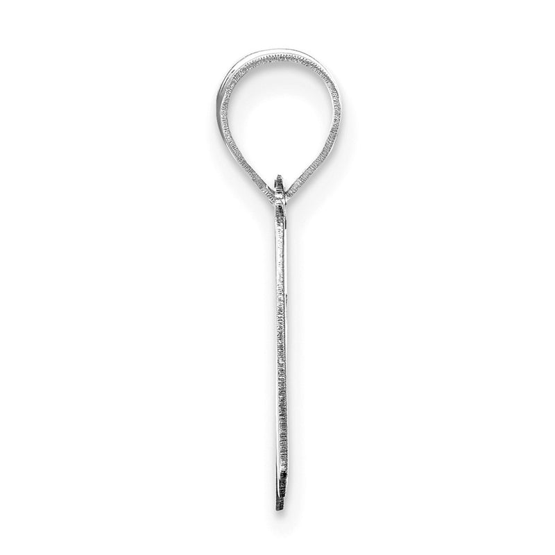 14k White Gold 14kw Polished Script Letter M Initial Pendant