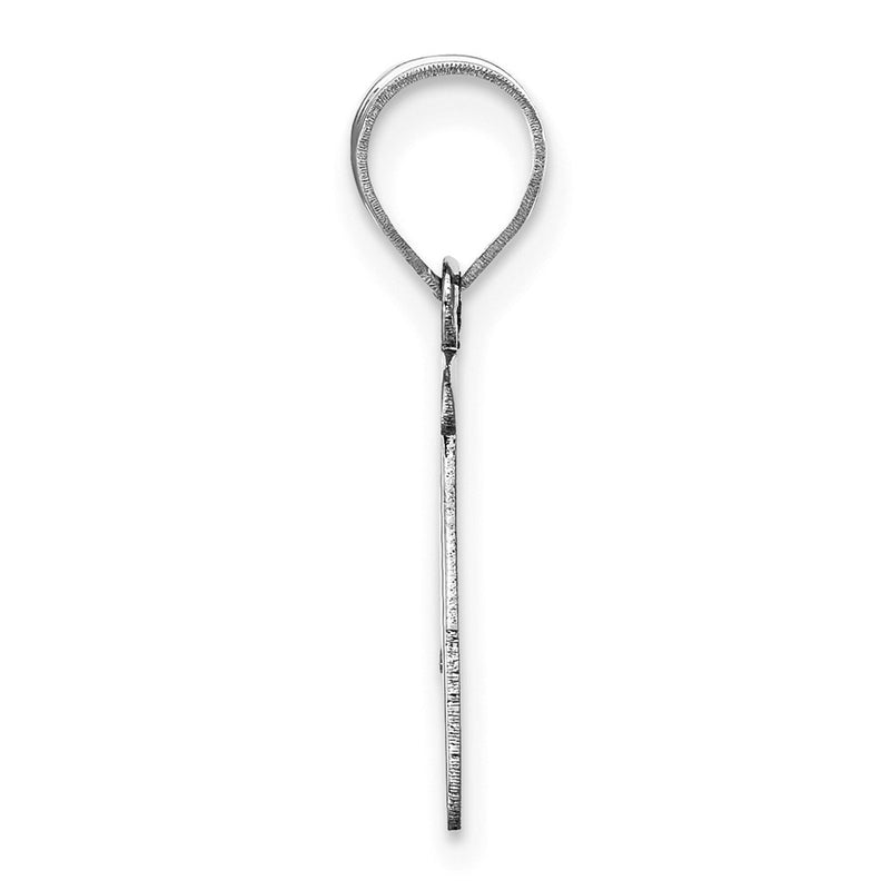 14k White Gold 14kw Polished Script Letter P Initial Pendant