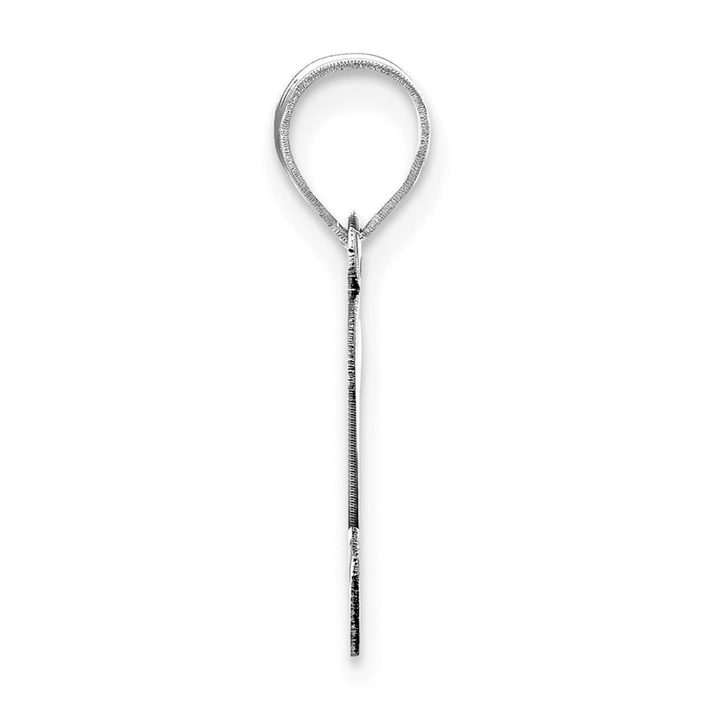 14k White Gold 14kw Polished Script Letter S Initial Pendant