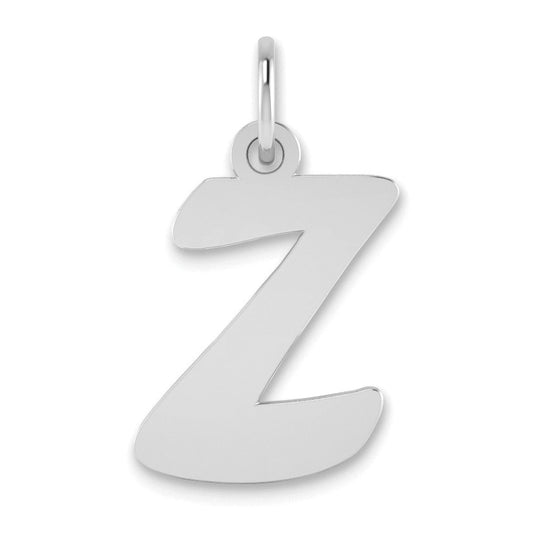 14K White Gold 14Kw Polished Script Letter Z Initial Pendant