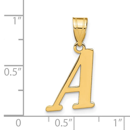 14k Yellow Gold 14k Polished Letter A Initial Pendant