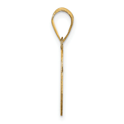 14K Yellow Gold Polished Letter D Initial Pendant