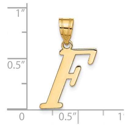 14k Yellow Gold 14k Polished Letter F Initial Pendant