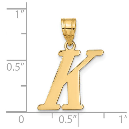 14k Yellow Gold 14k Polished Letter K Initial Pendant