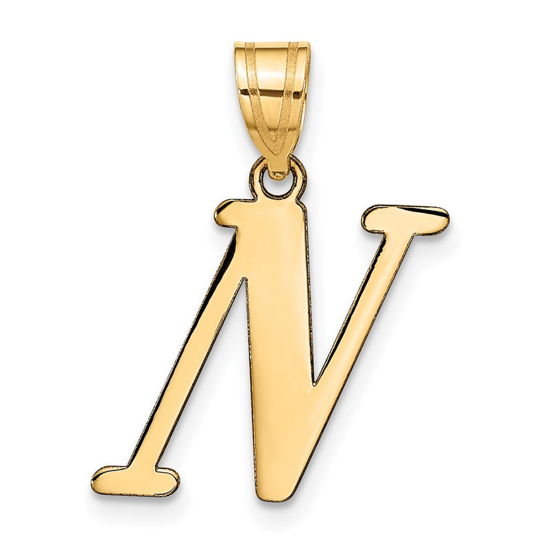 14k Yellow Gold 14k Polished Letter N Initial Pendant