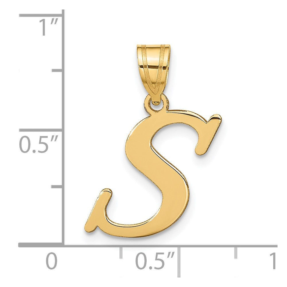 14k Yellow Gold 14k Polished Letter S Initial Pendant