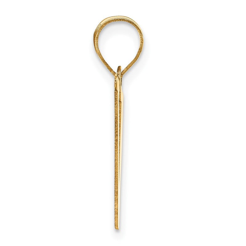 14k Yellow Gold 14k Polished Letter V Initial Pendant