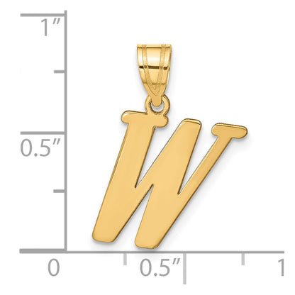 14k Yellow Gold 14k Polished Letter W Initial Pendant