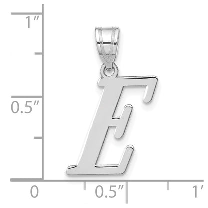 14k White Gold 14kw Polished Letter E Initial Pendant