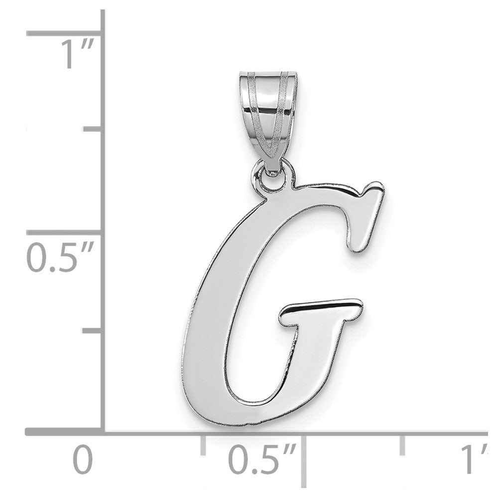 14k White Gold 14kw Polished Letter G Initial Pendant