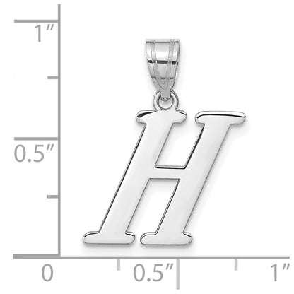14k White Gold 14kw Polished Letter H Initial Pendant