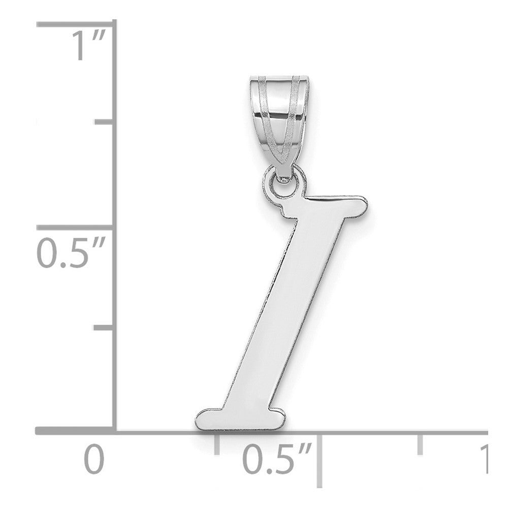 14k White Gold 14kw Polished Letter I Initial Pendant