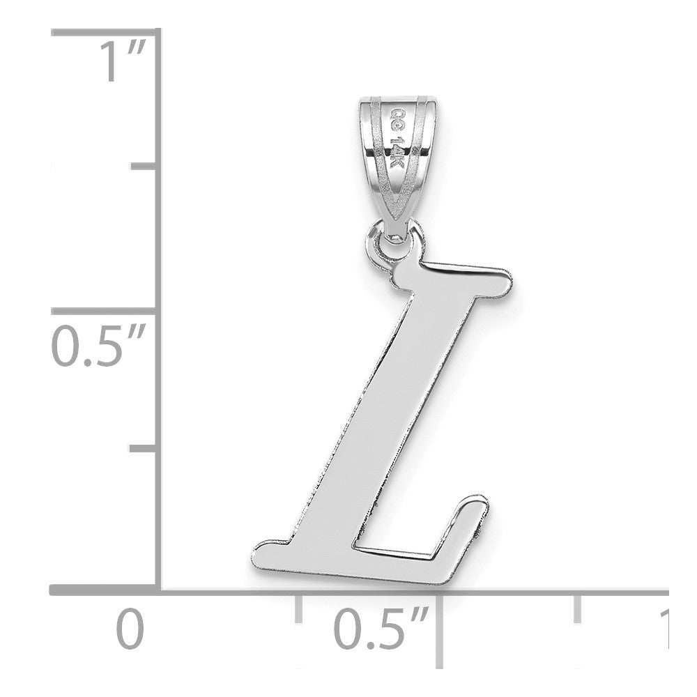 14k White Gold 14kw Polished Letter L Initial Pendant