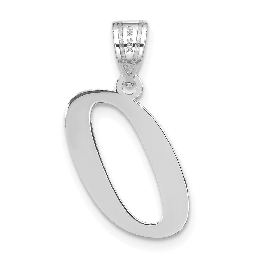14k White Gold 14kw Polished Letter O Initial Pendant