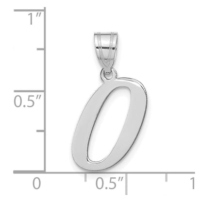 14k White Gold 14kw Polished Letter O Initial Pendant