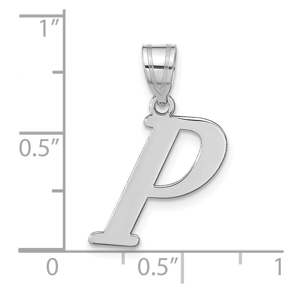 14k White Gold 14kw Polished Letter P Initial Pendant