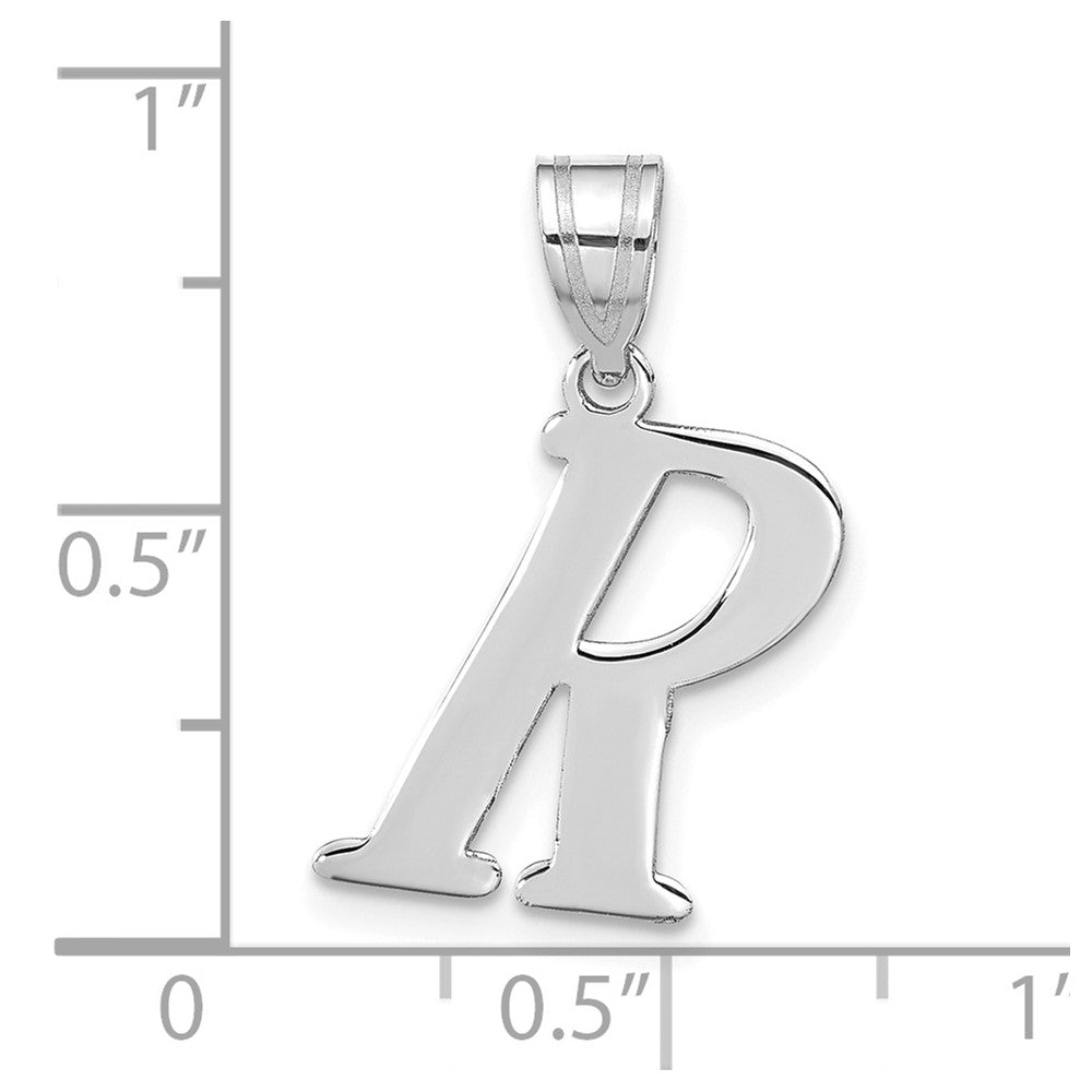 14k White Gold 14kw Polished Letter R Initial Pendant