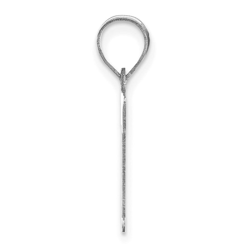 14k White Gold 14kw Polished Letter T Initial Pendant